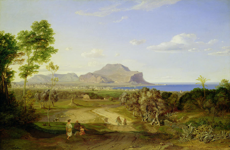 900x586 View Over Palermo Painting By Carl Rottmann - Palermo Painting