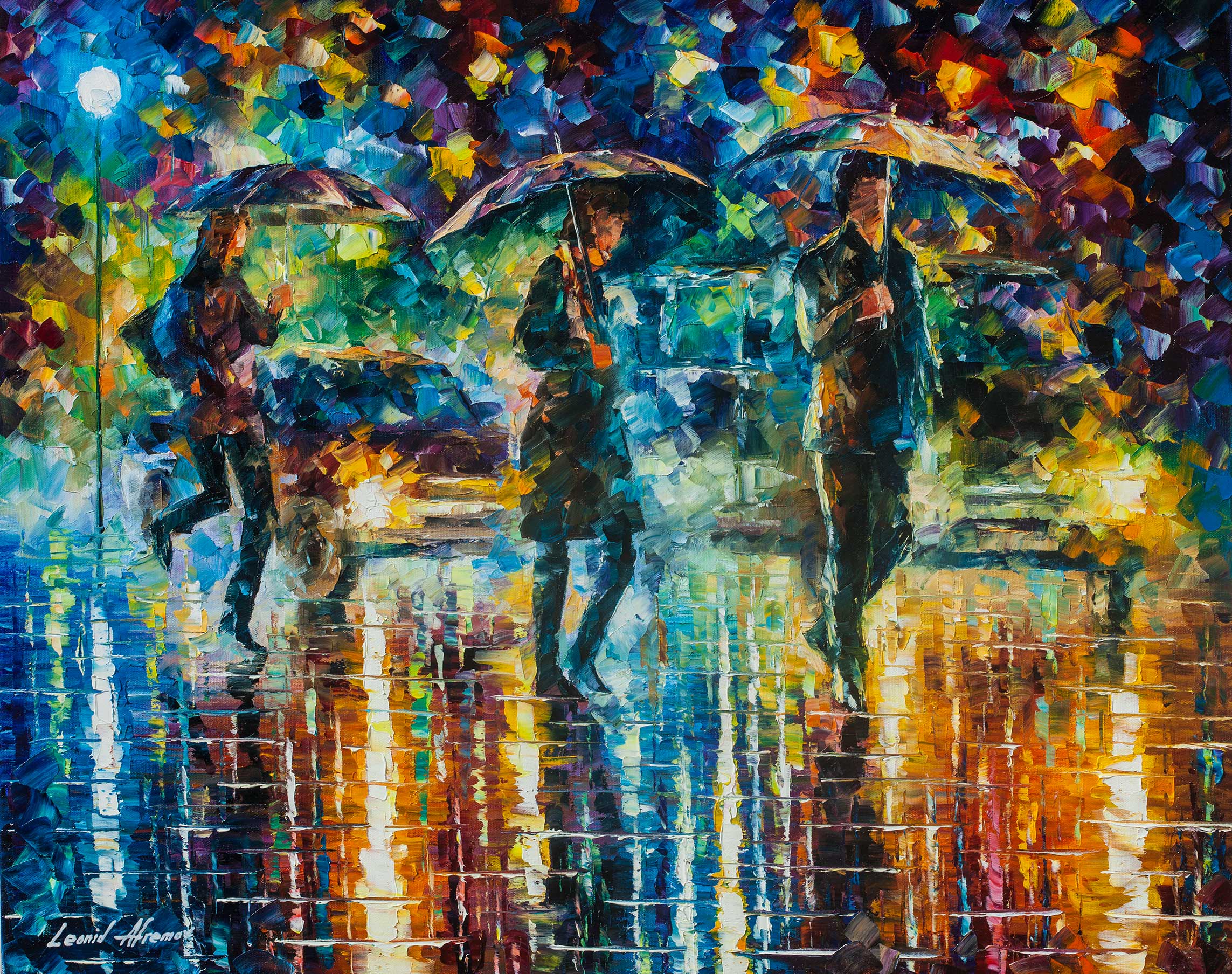 2286x1807 Rain Full Of Surprises - Palette Knife Oil Painting