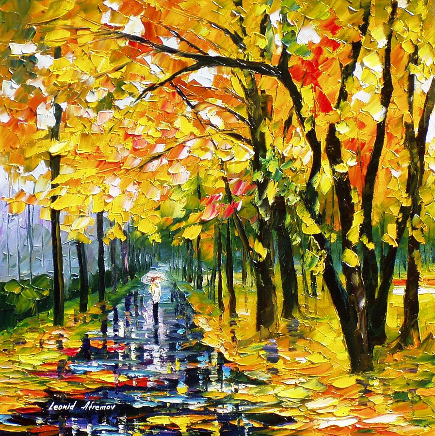 897x900 Long Autumn - Palette Knife Oil Painting On Canvas
