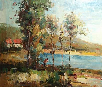 409x351 Alpine Plant Painting, A Palette Knife Paintings Reproduction, We - Palette Knife Painting