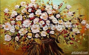 350x218 Modern Yellow Flowers Palette Knife Painting For Saledesign - Palette Knife Painting