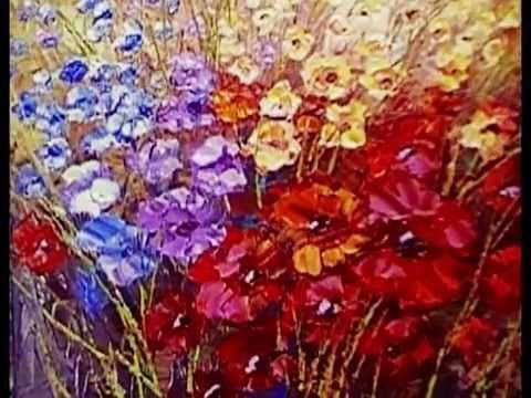 480x360 Paint Flowers With Palette Knife Techniques Demonstration Video By - Palette Knife Painting