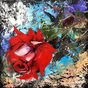 300x299 Palette Knife Oil Painting,original Painting,flower Wall Art By - Palette Knife Painting Flowers