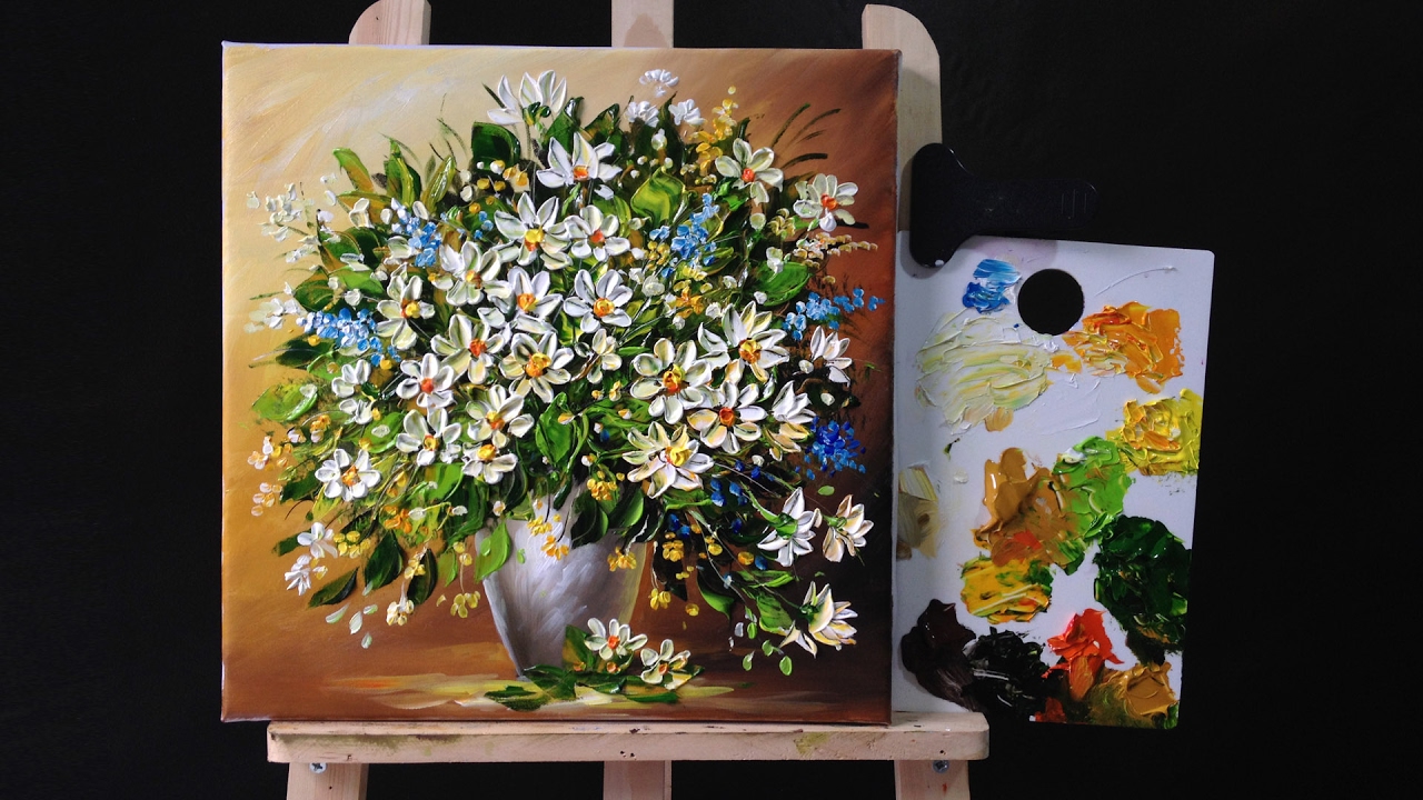 Palette Knife Painting Flowers at PaintingValley.com | Explore ...