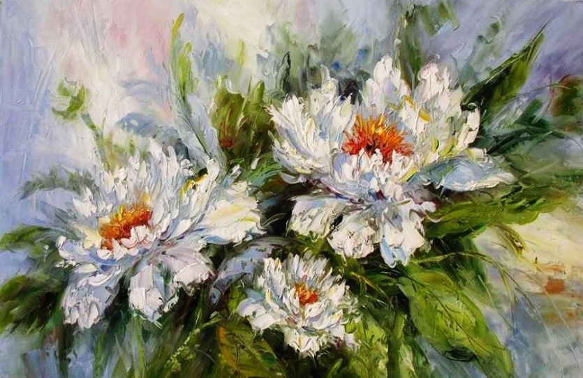 835x542 Marchella Piery Palette Knife Painting Tutt'Art@ Pittura - Palette Knife Painting Flowers