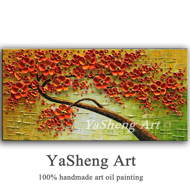 640x640 New Handmade Oil Painting On Canvas Palette Knife Thick Paint Tree - Palette Painting
