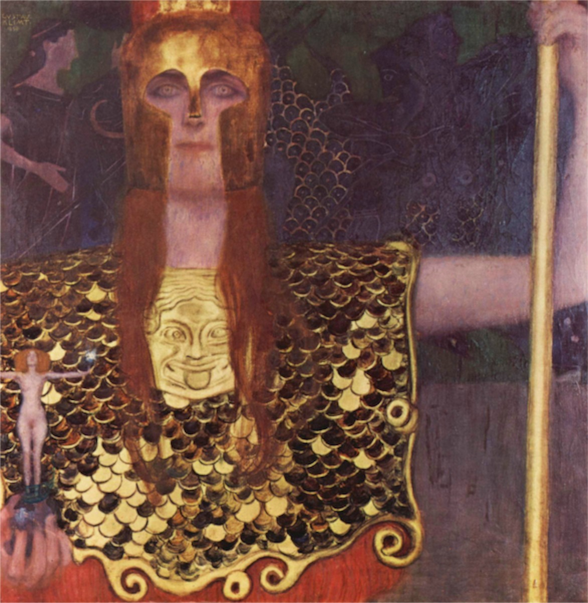 1172x1202 Pallas Athena By Klimt - Pallas Painting