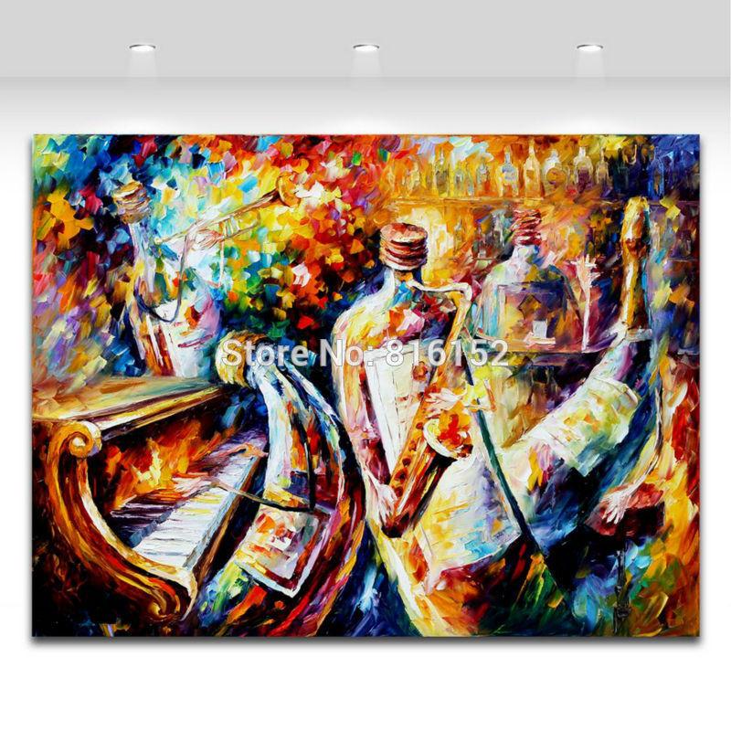 800x800 2018 Modern Palette Knife Painting Bottle Jazz Music Carnival - Pallet Knife Painting