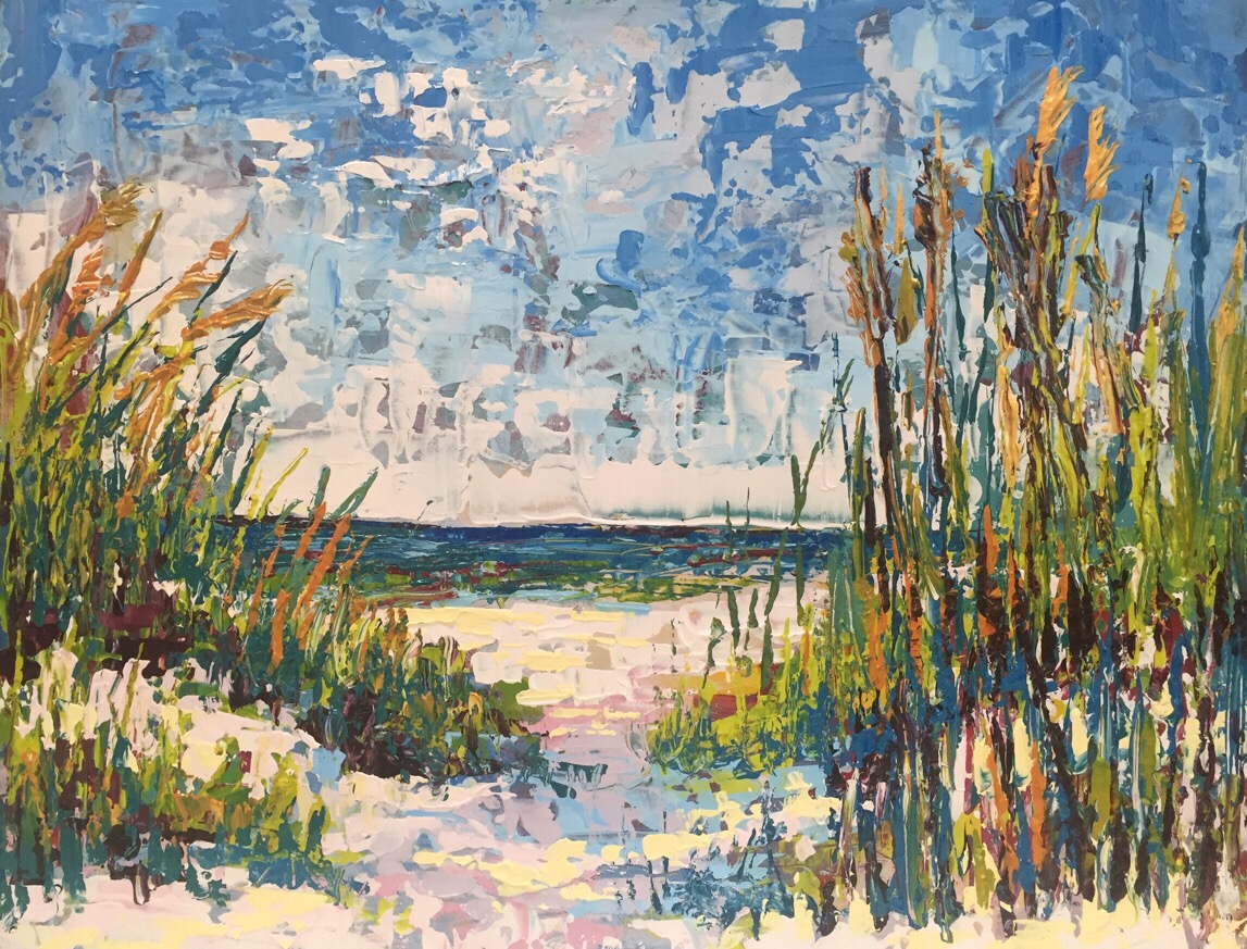 1147x873 Impressionist Beach Palette Knife Painting Art Work Daily - Pallet Knife Painting