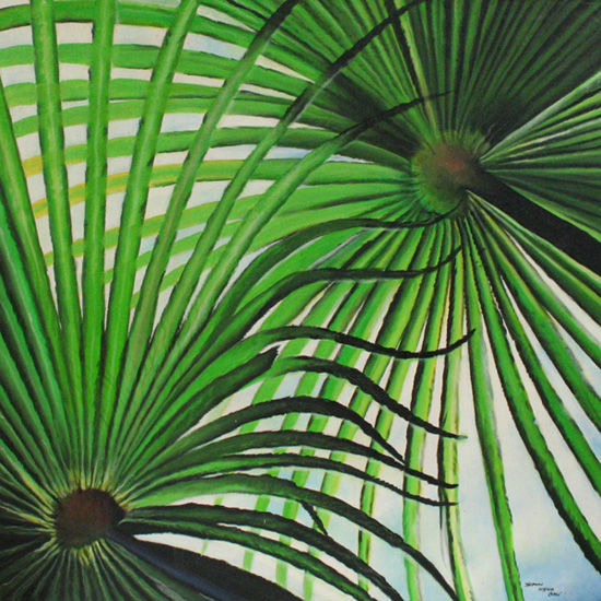 550x550 Color Island - Palm Leaf Painting
