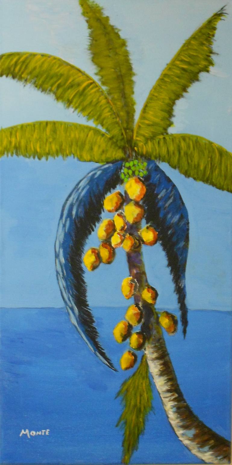 770x1543 Saatchi Art Lonely Palm Painting By Robert Anthony Montesino - Palm Painting