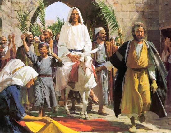550x426 Palm Sunday, April 17, 2011 It Is Finished - Palm Sunday Painting