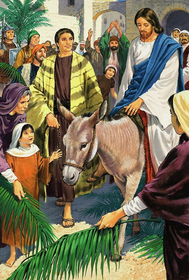 607x900 Palm Sunday Painting By Clive Uptton - Palm Sunday Painting