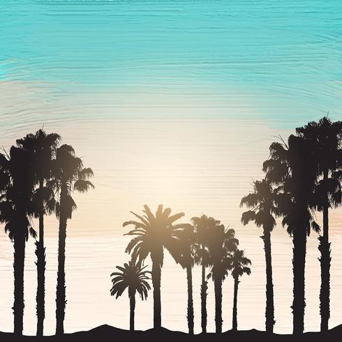 490x490 Palm Trees On An Acrylic Paint Background - Palm Tree Acrylic Painting