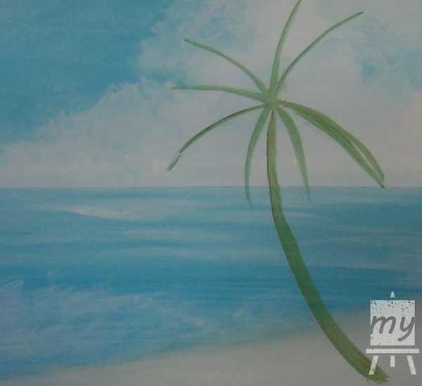 600x549 Acrylic Seascape Painting Lesson (Pt 2) How To Paint A Palm Tree - Palm Tree Acrylic Painting