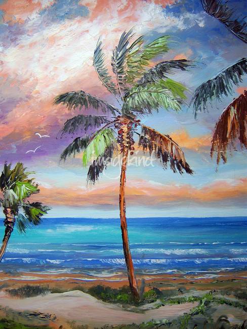 488x650 Palm Tree - Palm Tree Beach Painting