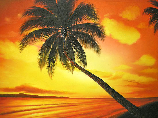 550x412 Angkasa Rakuten Global Market Bali Art Painting L Next M.santo - Palm Tree Beach Painting