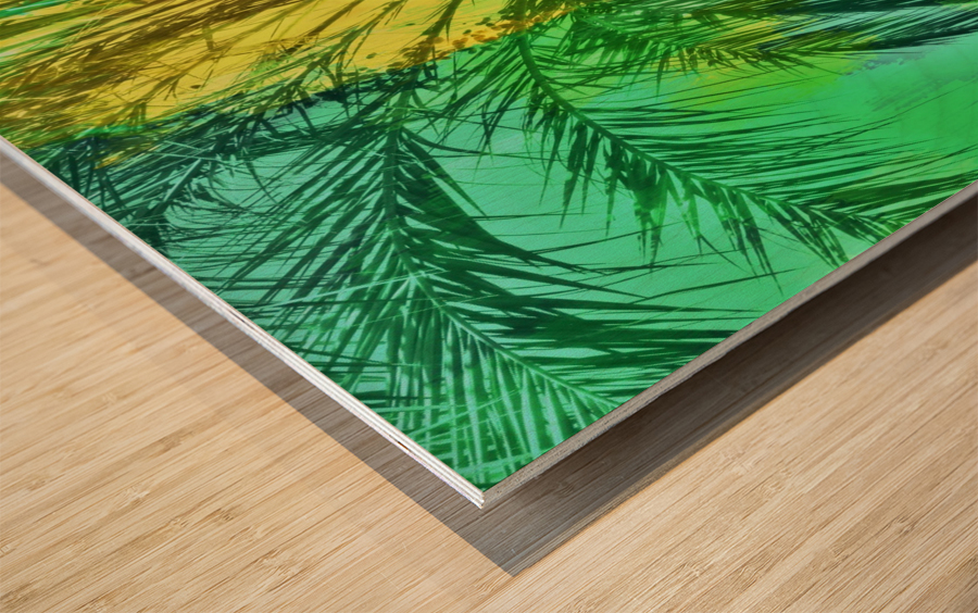900x564 Isolate Palm Tree With Painting Abstract Background In Green - Palm Tree Leaf Painting