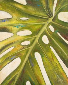236x295 Abstract Palm Tree Leaf Painting 9x12 By Jennifer Flannigan - Palm Tree Leaves Painting