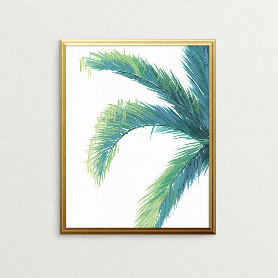 570x570 Palm Tree Print Tropical Leaf Print Tropical Botanical Art - Palm Tree Leaves Painting