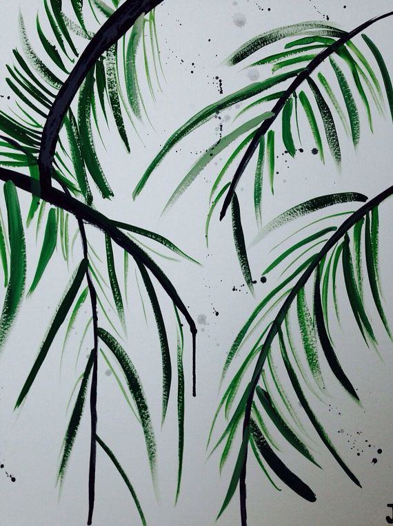 570x764 Abstract Palm Tree Painting 16x20 By Jenniferflanniganart My - Palm Tree Leaves Painting