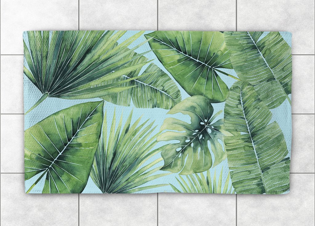 1024x734 Tropical Palm Tree Leaves Shower Curtain Laural Home - Palm Tree Leaves Painting