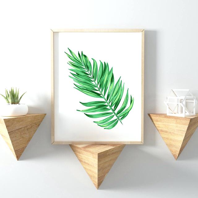 640x640 Watercolor Palm Tree Branches Canvas Art Print Wall Decor Tropical - Palm Tree Leaves Painting