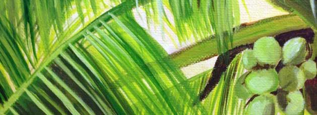 630x230 Day 26 Coconut Palm Tree Painting - Palm Tree Leaves Painting