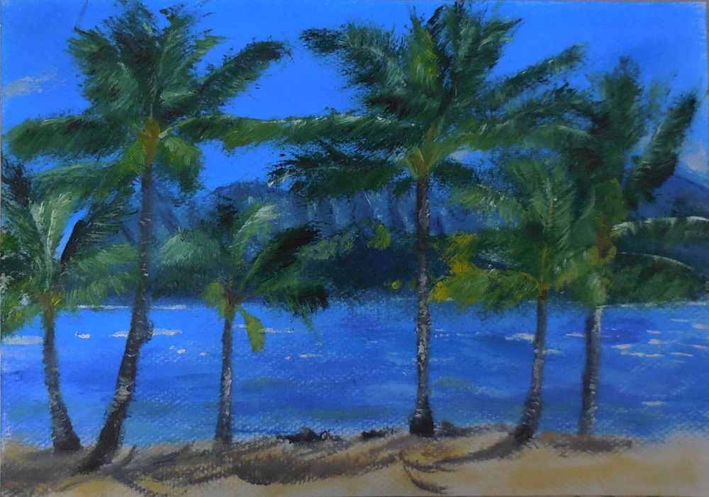 1000x701 Palm Tree Oil Painting By Notokfun - Palm Tree Oil Painting