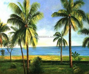 300x250 Scenery Series - Palm Tree Oil Painting