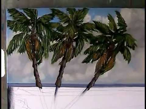 480x360 Seascape Palm Tree Oil Painting - Palm Tree Oil Painting
