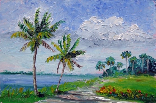 600x395 Palm Tree Oil Painting - Palm Tree Oil Painting