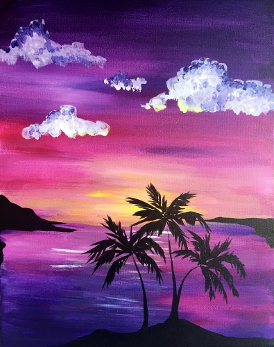 395x500 Logan's Roadhouse Eg 09112017 Paint Nite Event - Palm Tree Painting
