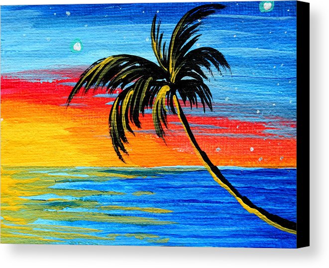 661x538 Abstract Tropical Palm Tree Painting Tropical Goodbye By Madart - Palm Tree Painting On Canvas