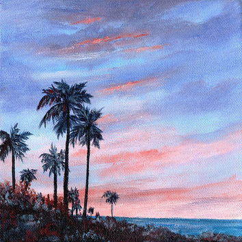354x354 Best Sunset Paintings With Palm Trees Products On Wanelo - Palm Tree Painting On Canvas