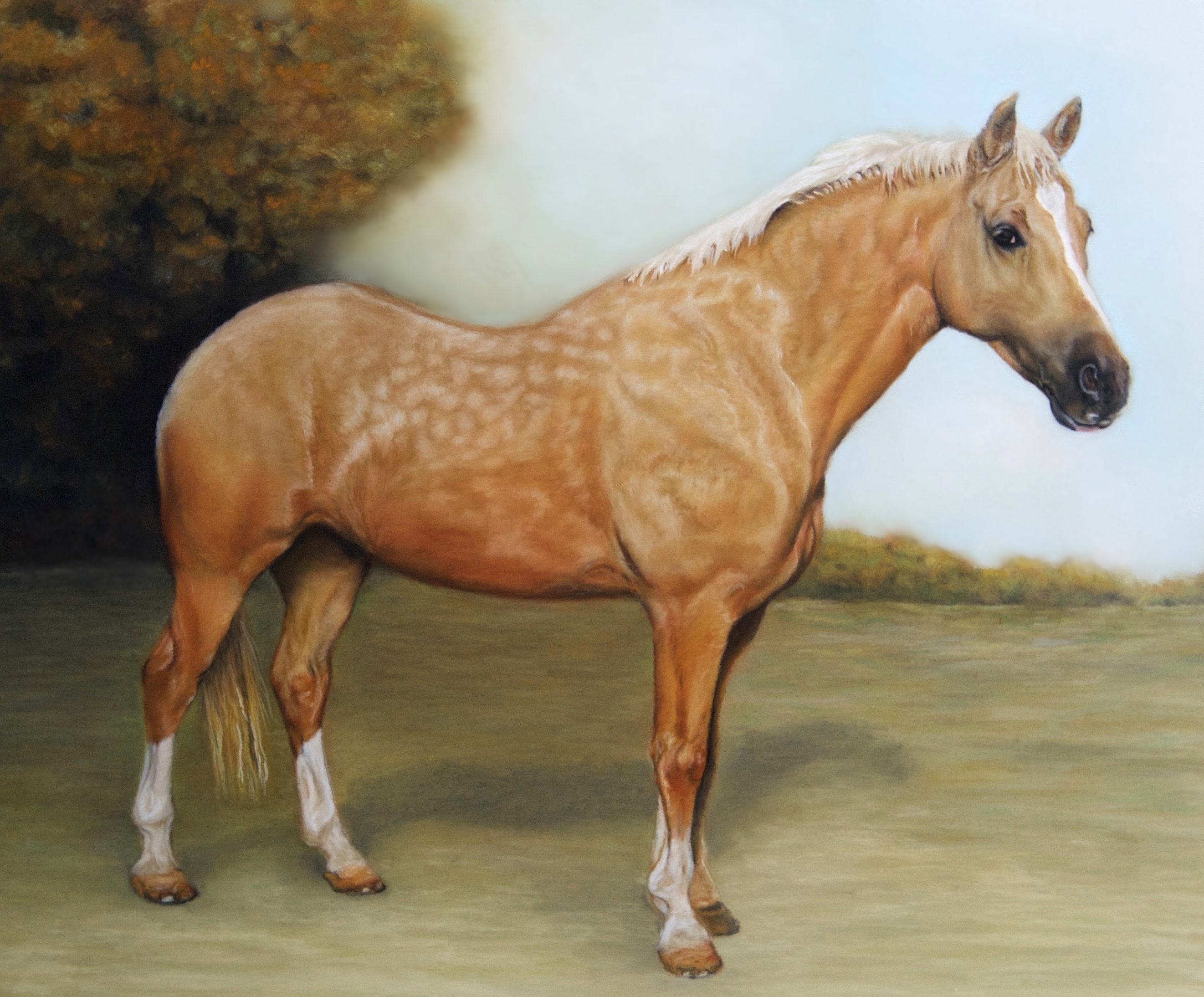 2643x2188 Palomino Horse Painting - Palomino Painting