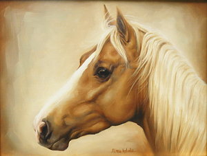300x227 Palomino Painting By Margaret Stockdale - Palomino Painting