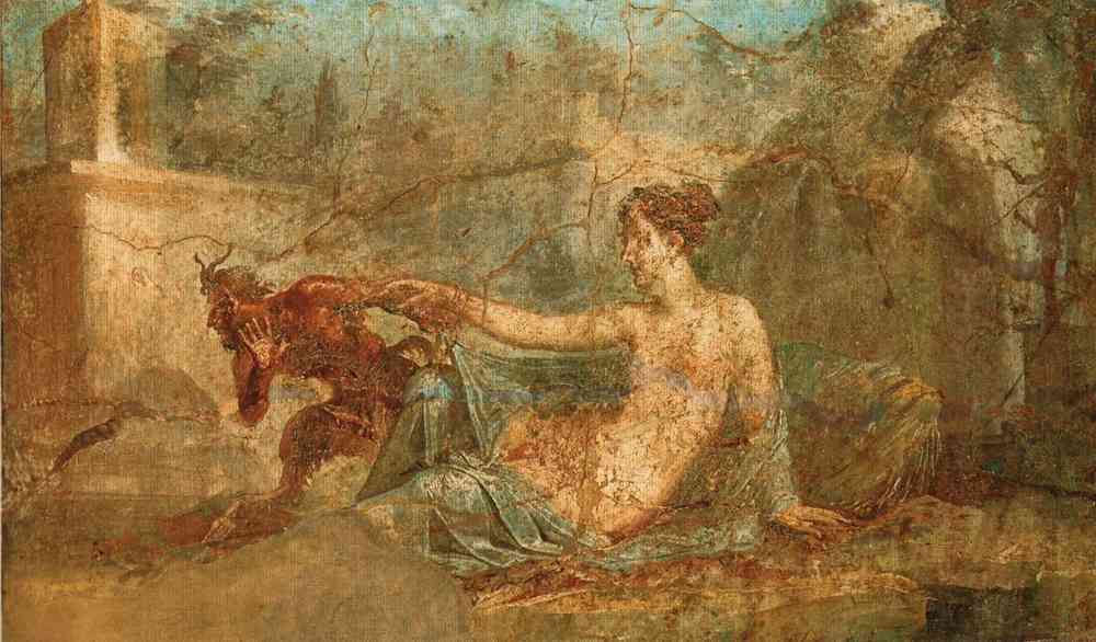 1000x586 Pan Meets Hermaphrodite. 70x41cm - Pan Painting