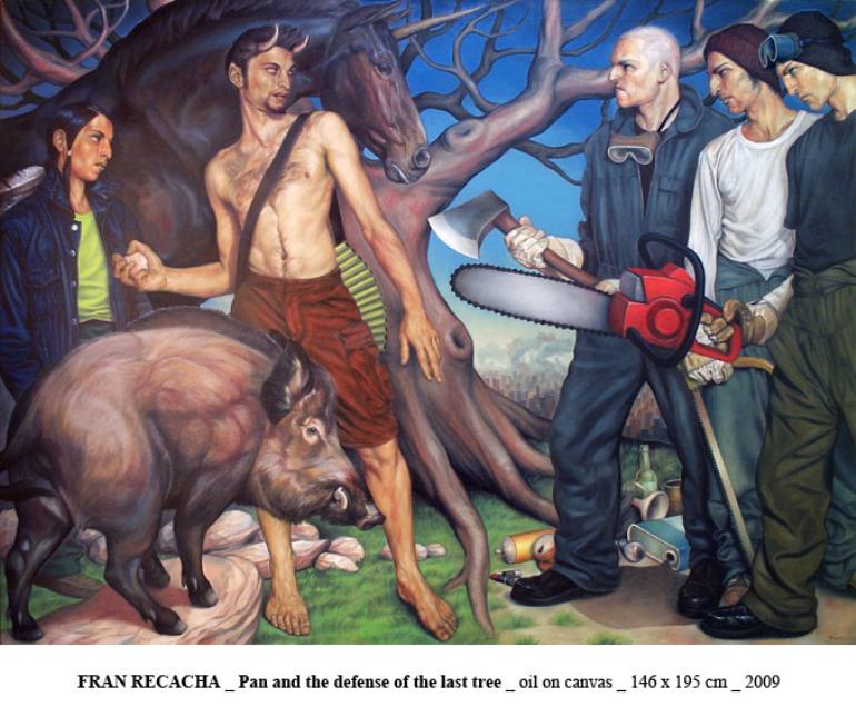 770x645 Saatchi Art Pan And The Defense Of The Last Tree Painting By Fran - Pan Painting