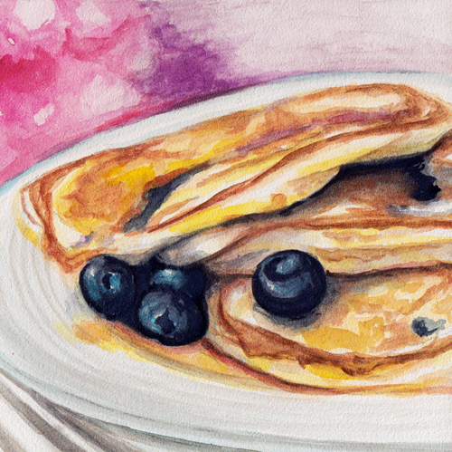 500x499 Quick Study With Blueberries Redstreake - Pancake Painting