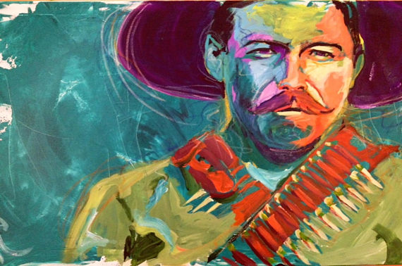 570x378 Pancho Villa 12x18 Revolutionary Portrait Giclee - Pancho Villa Painting