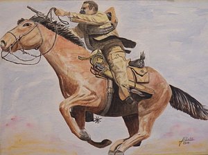 300x224 Pancho Villa Painting By Jim Reale - Pancho Villa Painting
