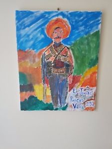 225x300 Pancho Villa Painting. Beautiful, Vibrant Colors! Original! Folk - Pancho Villa Painting