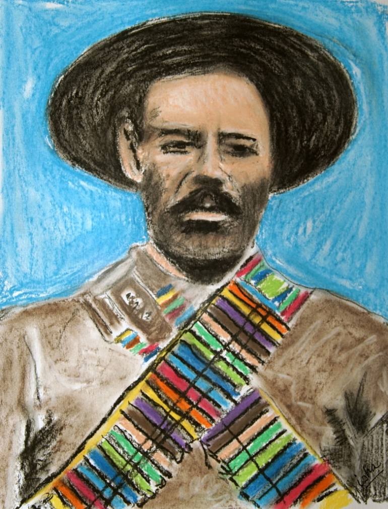770x1008 Saatchi Art Pancho Villa With Rainbow Bandoliers Drawing By - Pancho Villa Painting