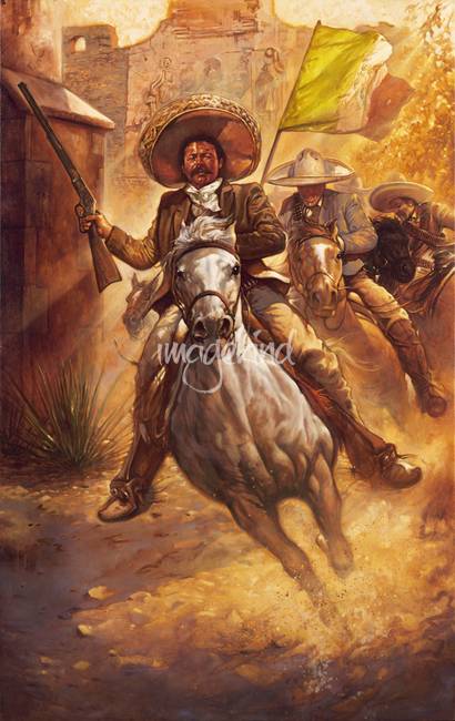 410x650 Villa Rides By James Goodridge - Pancho Villa Painting