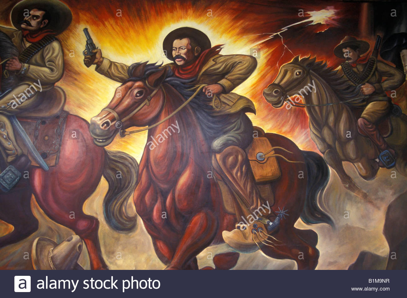 1300x954 Mural Depicting Pancho Villa On Horseback, Museo De La Revolucion - Pancho Villa Painting
