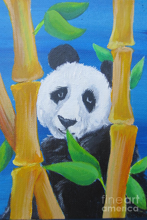 599x900 Panda Bear Painting By Mario Ubalejo - Panda Bear Painting