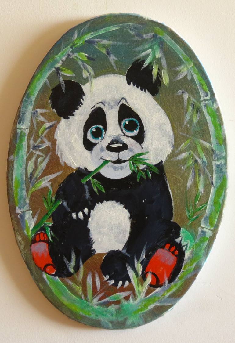 770x1124 Saatchi Art Panda Bear Painting By Alexey Cherimanov - Panda Bear Painting