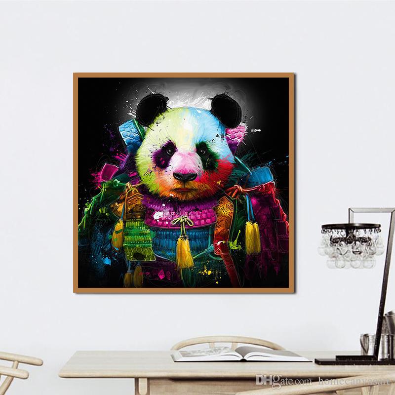 800x800 Oil Painting Abstract Art Paint Animal Color Panda Home Decoration - Panda Canvas Painting