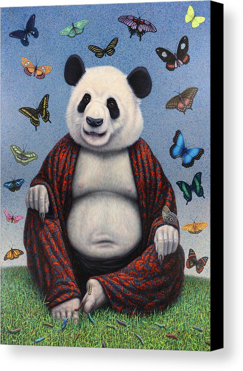 486x740 Panda Buddha Canvas Print Canvas Art By James W Johnson - Panda Canvas Painting